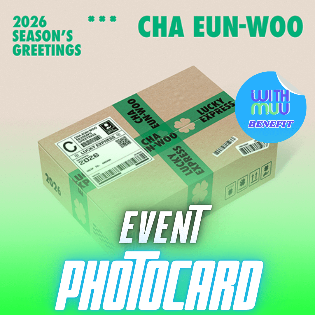 ASTRO CHA EUNWOO 2026 SEASON'S GREETINGS  [LUCKY EXPRESS]   |   WITHMUU OFFICIAL PHOTOCARD (RANDOM 1 OUT OF 2)