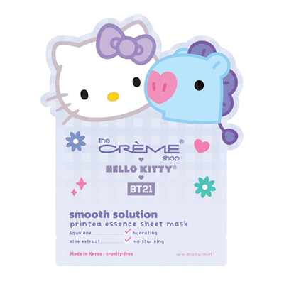 THE CRÈME SHOP X HELLO KITTY & BT21 PRINTED ESSENCE SHEET MASK (SMOOTH SOLUTION)