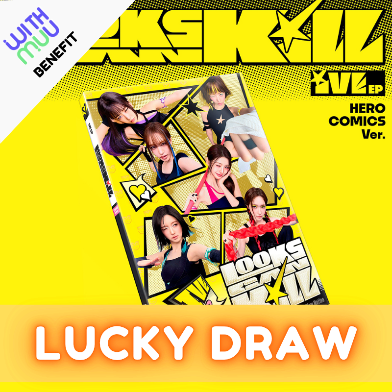 [LUCKY DRAW]   IVE 5TH MINI ALBUM Looks Can Kill  (HERO COMICS VER.)   |   WITHMUU OFFICIAL PHOTOCARD (RANDOM 1 OUT OF 6)      [PRE]